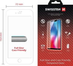 SWISSTEN Sklo full glue, color frame, case friendly pro 7 plus/8 plus bílé