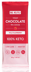 BeKETO Ketogenní Hořká čokoláda s malinami - 90 g