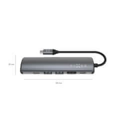 FIXED 6-portový hliníkový USB-C FIXED HUB Pro, pro notebooky a tablety, šedý