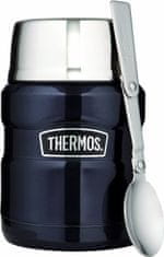 Thermos Termoska na jídlo se skládácí lžící a šálkem - tmavě modrá 0,47