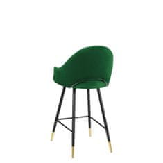 Veneti Čalouněná barová židle HILARY - černá / zlatá / zelená