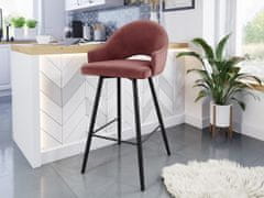 Veneti Čalouněná barová židle HILARY - černá / růžová