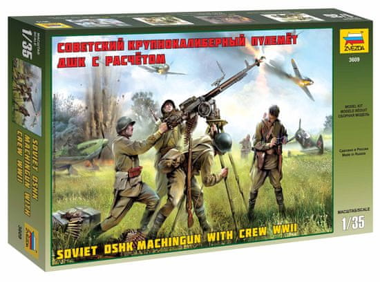 Zvezda figurky velkorážní kulomet Děgťarjov-Špagin DŠK s posádkou, Model Kit 3609, 1/35