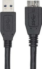 Nedis kabel USB 3.0/ zástrčka USB-A - zástrčka USB-Micro B/ černý/ bulk/ 50cm