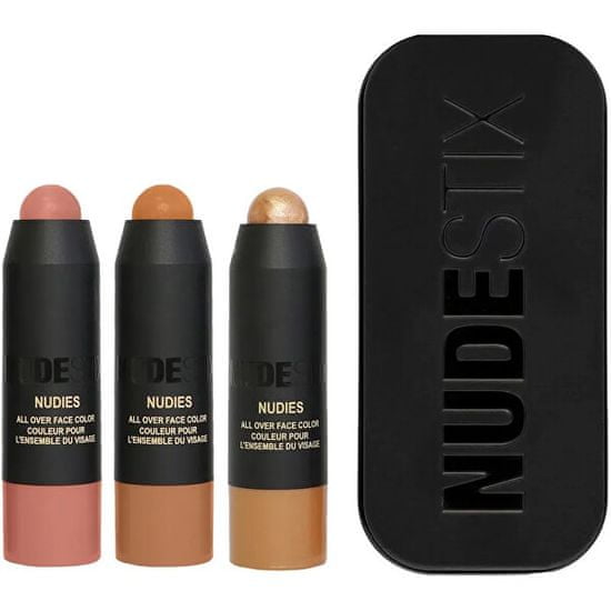 NUDESTIX Dárková sada dekorativní kosmetiky Soft & Warm Nudes Mini 3 ks