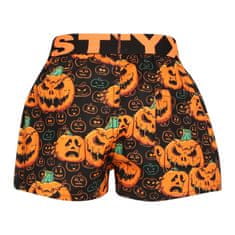 Styx Dětské trenky art sportovní guma Halloween dýně (BJ1755) - velikost 4-5 let