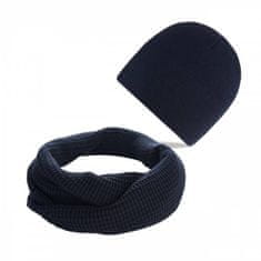 PAOLO PERUZZI Pánská zimní sada Navy Blue Cap Snood Acrylic 