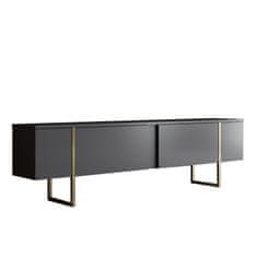 Hanah Home TV stolek Luxe - Anthracite, Gold, Antracitová, Zlatá