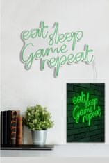 ASIR GROUP ASIR Dekorativní LED osvětlení EAT SLEEP GAME REPEAT zelená