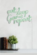 ASIR GROUP ASIR Dekorativní LED osvětlení EAT SLEEP GAME REPEAT zelená