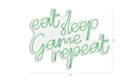 ASIR GROUP ASIR Dekorativní LED osvětlení EAT SLEEP GAME REPEAT zelená