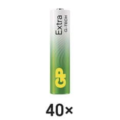 GP Alkalická baterie GP Extra AAA (LR03), 40 ks