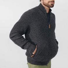 Fjällräven Övik Zip Cardigan Knit M, tmavě šedá, s