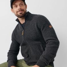 Fjällräven Övik Zip Cardigan Knit M, tmavě šedá, s