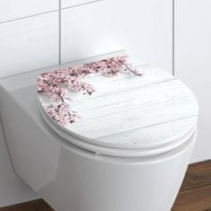 BPS-koupelny WC prkénko MDF Soft Close Flowers and Wood High Gloss 80549