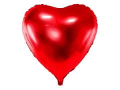 PartyDeco Fóliový balónek Srdce červené 72x73cm