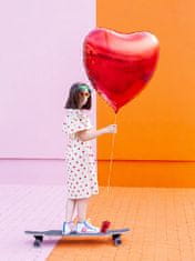 PartyDeco Fóliový balónek Srdce červené 72x73cm