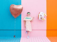 PartyDeco Fólióvý balónek srdce růžove zlaté 72x73cm