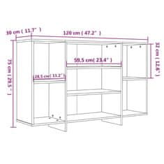 Vidaxl Příborník kouřový dub 120 x 30 x 75 cm kompozitní dřevo