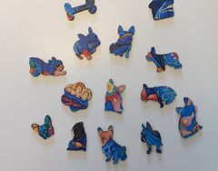 Woodly Dřevěné puzzle – Cute Pug - Pes / Mops, M