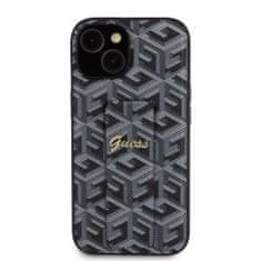 Guess  PU Grip Stand G Cube Zadní Kryt pro iPhone 15 Black