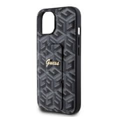 Guess  PU Grip Stand G Cube Zadní Kryt pro iPhone 15 Black