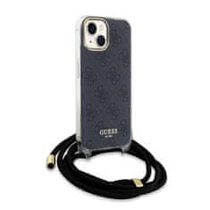 Guess  IML 4G Printed Crossbody Zadní Kryt pro iPhone 15 Black