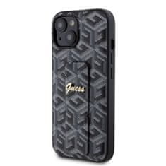 Guess  PU Grip Stand G Cube Zadní Kryt pro iPhone 15 Black