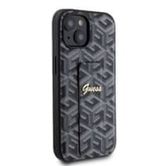 Guess  PU Grip Stand G Cube Zadní Kryt pro iPhone 15 Black