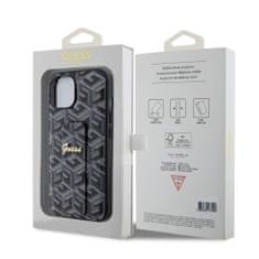 Guess  PU Grip Stand G Cube Zadní Kryt pro iPhone 15 Black