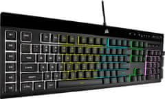 Corsair K55 RGB PRO/Drátová USB/US layout/Černá