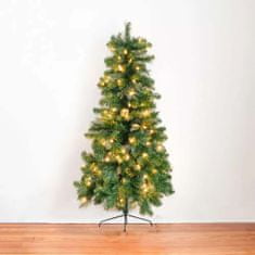 Poloviční umělý vánoční stromek 80LED 120cm, 140 větví