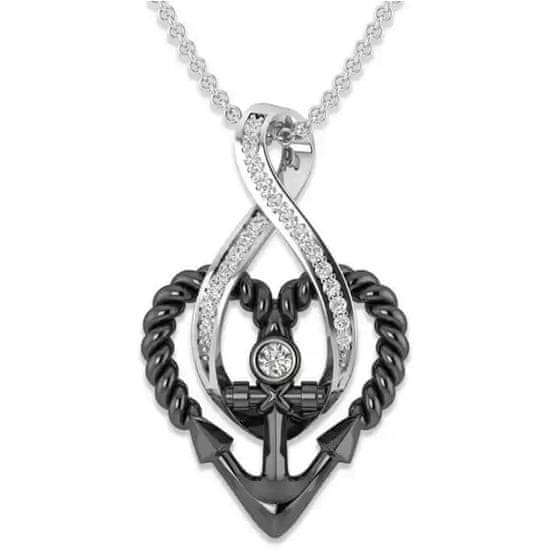 IZMAEL Náhrdelník Heart Anchor-Stříbrná/Zl.Růžová KP28941