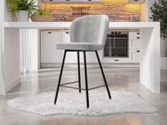Veneti Čalouněná barová židle MOREEN - černá / světlá šedá