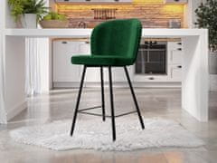 Veneti Čalouněná barová židle MOREEN - černá / zelená
