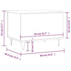 Vidaxl Konferenční stolek kouřový dub 60x44,5x45 cm kompozitní dřevo