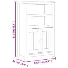 Vidaxl Koupelnová skříňka BERG bílá 69,5x34x110 cm masivní borovice