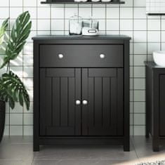 Greatstore Koupelnová skříňka BERG černá 69,5x34x80 cm masivní borovice