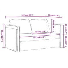 Petromila Podlahová rozkládací pohovka 2 v 1 modrá 122x204x55 cm samet