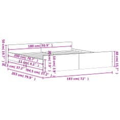 Petromila Rám postele s hlavovým a nožním čelem betonově šedý 180x200 cm