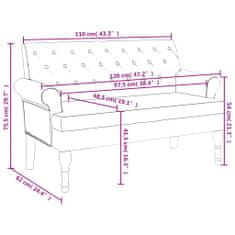 Vidaxl Lavice s opěradlem světle šedá 120 x 62 x 75,5 cm textil