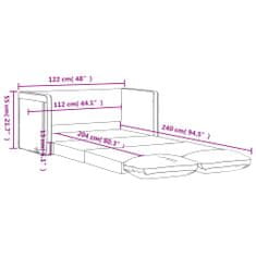 Vidaxl Podlahová rozkládací pohovka 2 v 1 zelená 122x204x55 cm samet