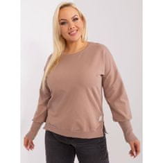 RELEVANCE Dámská halenka s rozparky plus size NORTA tmavě béžová RV-BZ-9144.37_403723 Univerzální