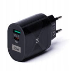 INNA Wozinsky USB + USB-C 65W QC PD nabíječka - GaN, WWCGM1 černá