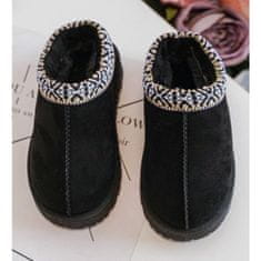 Dětské pantofle Fleecové pantofle Black velikost 25