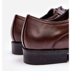 Pánské kožené polobotky Dark Brown velikost 45