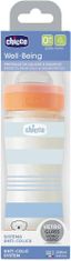 Chicco Láhev kojenecká sklo Well-being silikon 240 ml kluk