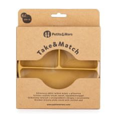 Petite&Mars Talířek silikonový dělící kulatý Take&Match Intense Ochre 6m+