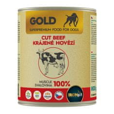 IRONpet Gold Dog Hovězí krájená svalovina, konzerva 800 g