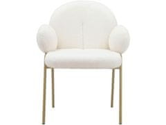 Danish Style Jidelní židle Iwama Dining (SET 2 ks), textil, bílá